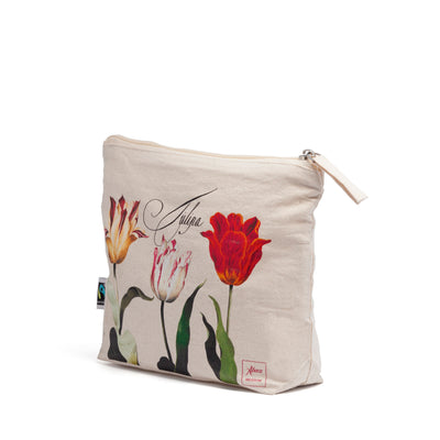 Beauty case de algodón estampado tulipanes De Geest