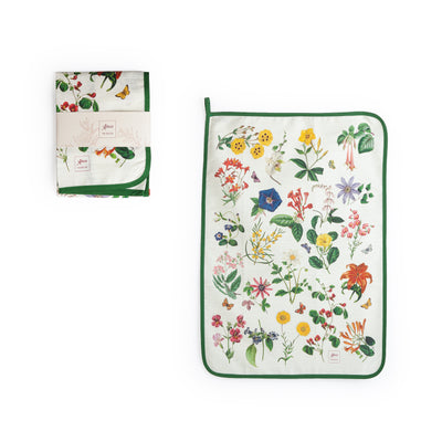 Dishtowel with botanical decoration
