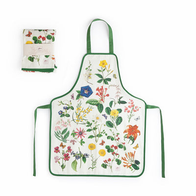 Delantal de cocina con decoración botánica