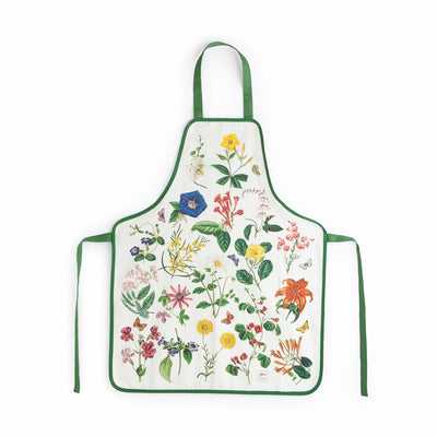 Delantal de cocina con decoración botánica