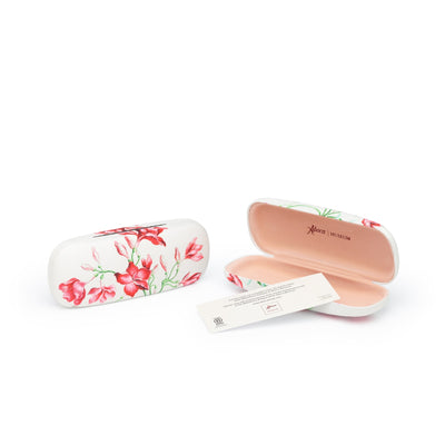 Red plumeria glasses case