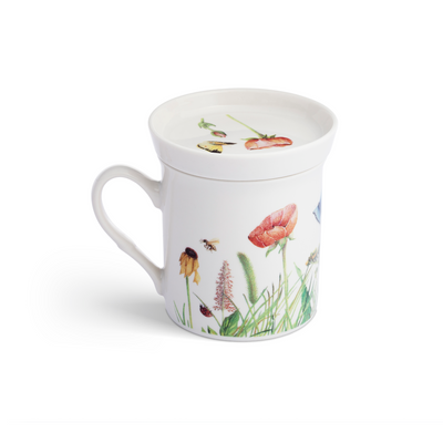 Tazza da the con piattino decoro "Mondo Piccolo"