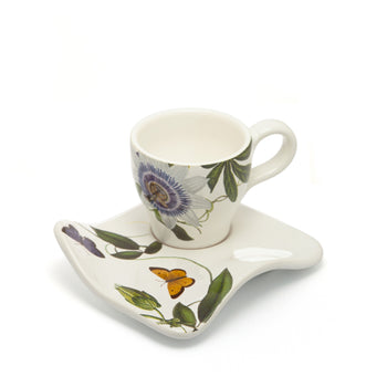 Tasse à café avec soucoupe décoration Passiflore
