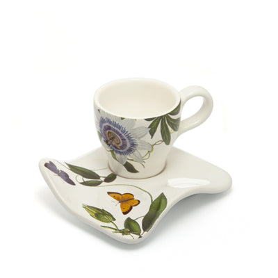 Tasse à café avec soucoupe décoration Passiflore