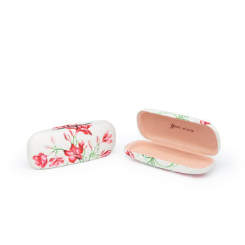 Red plumeria glasses case