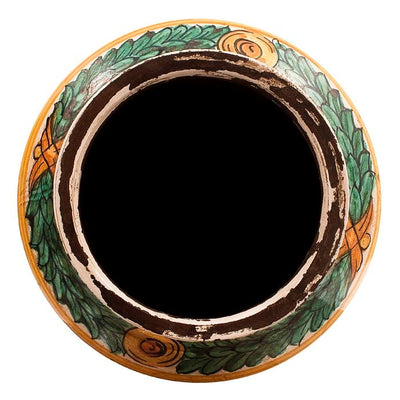 Albarello con trofei guerreschi e mascheroni fantastici