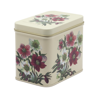 Scatola in metallo decoro Elleboro con 16 tisane